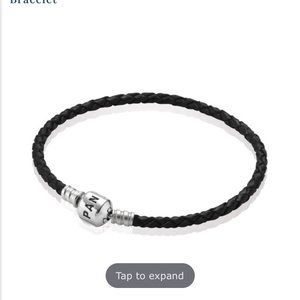 Pandora black woven leather bracelet